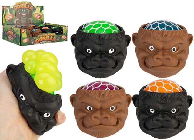 SQUISHY BRAINS Teste di Gorilla con Cervello Squishy 8cm 2ass In espo da 12pz…x12…x96